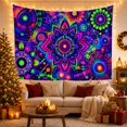 thumbnail image 3 of Psychedelic Mandala in Cosmic Garden, Mystical Boho for Boho Decor Lovers, Trippy Wall Art Halloween Gift Tapestry Wall Hanging for Bedroom, Dorm, 3 of 7