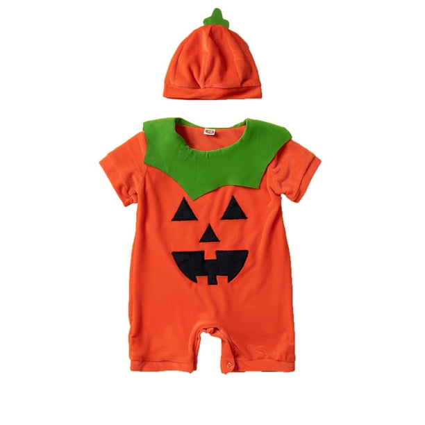 Disfraz Premium Mameluco para bebé niña adorable mono de calabaza infantil disfraz de Halloween con sombrero Ygjytge Naranja T 0/3 M para Niña