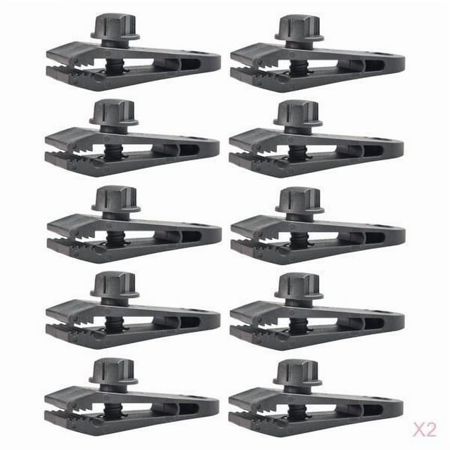 2x 10 piezas multifunción tienda accesorios tienda lona Clips toldo abrazadera