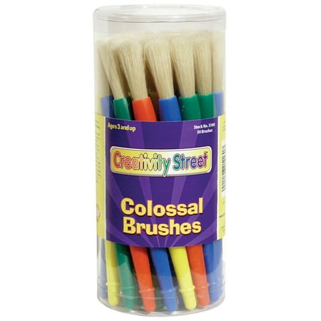 - Creativity Street® Stubby White Bristle Paint Brushes, 30/canister
