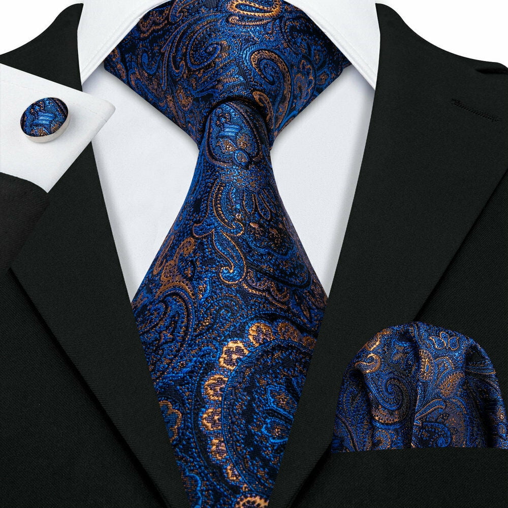 Barry.Wang Paisley Ties for Men Flower Silk Necktie Set with ...