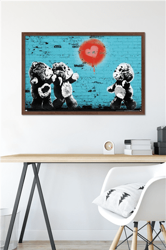 Care Bears - Heart Balloon Wall Poster, 22.375" x 34" Framed