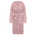 thumbnail image 5 of Luxalzxs Robes for Women, Rabbit Ear Hooded Bath Robe Solid Color Soft Plush Bathrobes Bunny Animal Homewear Sleepwear Sherpa Shaggy Bathrobe Nightgowns, Valentines Day Gifts for Women, 5 of 5