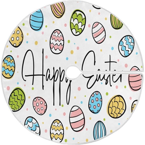 FMSHPON Easter Xmas Christmas Tree Skirt Stand Mat for Holiday Party Decoration Indoor Outdoor 36 inches