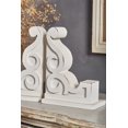 thumbnail image 3 of SOFE 1 Pair Rustic Wood Scroll Corbels Bookends, White Bookends Decorative, Sculpture Farmhouse Brackets, Book Ends for Heavy Books Home Office Decor, 3 of 9