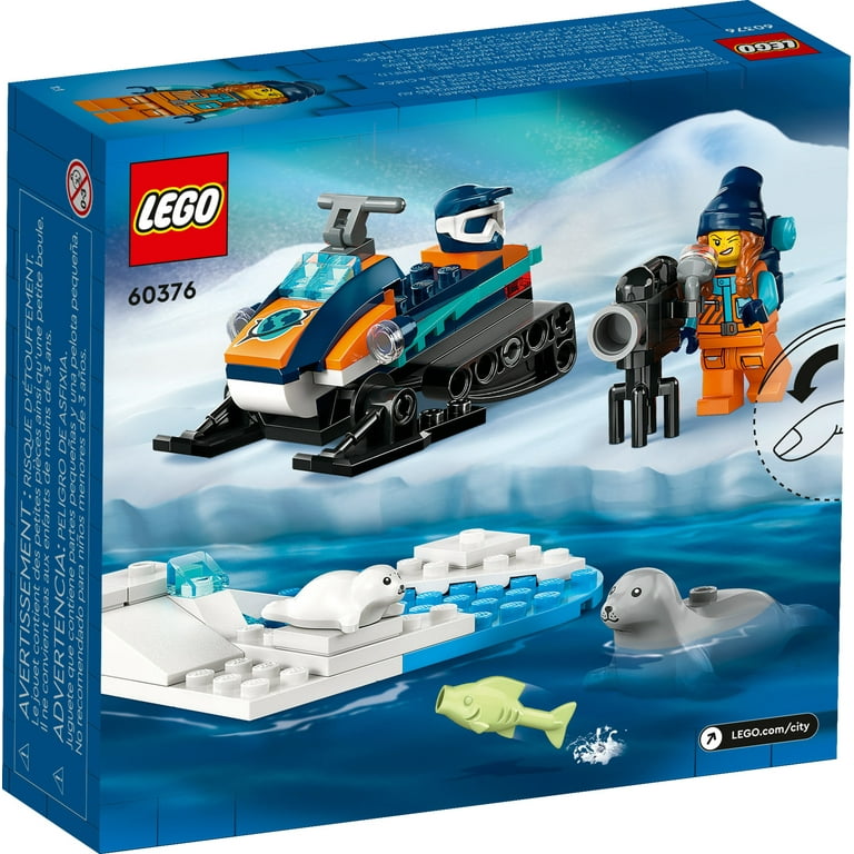 LEGO City Arctic Explorer Snowmobile 60376 Building Toy Set, Snowmobile  Playset with Minifigures and 2 Seal Figures for Imaginative Role Play, Fun