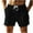 Black, variant on Erwazi Men's Cotton Shorts Casual Elastic Waist Drawstring Summer Beach Vacation Yoga Golf Shorts with Pockets
