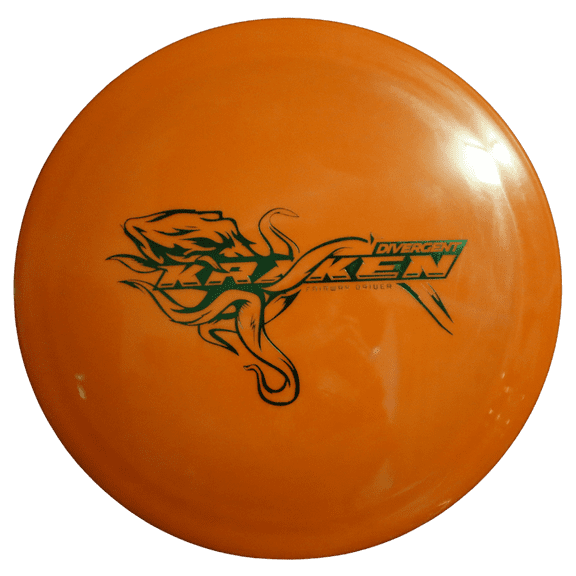 Divergent Discs Kraken - Disc Golf Fairway Driver - Max Grip Plastic (Orange)