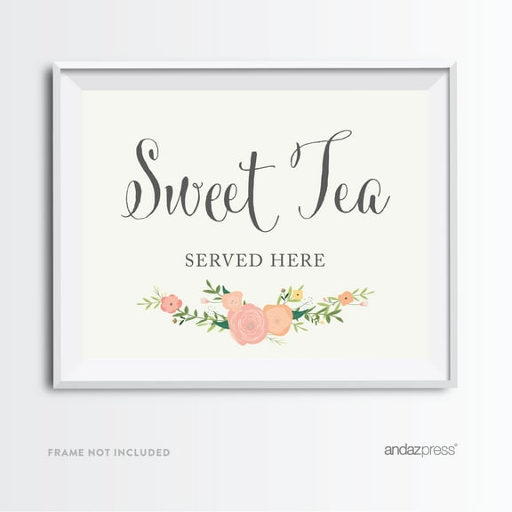 Sweet Tea Floral Roses Wedding Party Signs