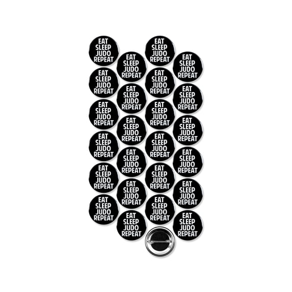 25 Pack - Eat Sleep Judo Repeat Martial Arts Sport Pinback Buttons - 1.5 Inch