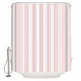 thumbnail image 2 of Pink Striped Bathroom Curtain 84 Inch Shower Curtain with Hooks, Modern Farmhouse Pink White Stripes Waterproof Polyester Bath Curtain Washable Bathtub Curtain 72''x 84'', 2 of 6