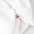 thumbnail image 2 of Amethyst Ring Square Cut gold plated ring Amethyst Birthstone Ring for Women Bridal Jewelry Gift for Ladies, 2 of 4