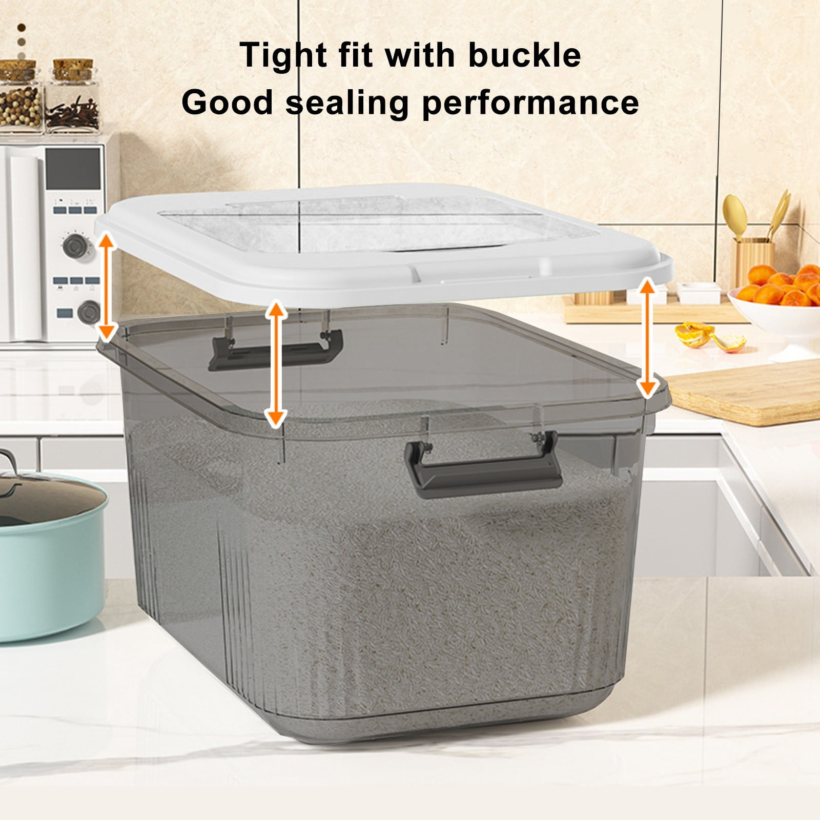 GBJHJIA Large Food Storage Containers with Lids Airtight Canisters for Flour, Sugar, Baking Supplies, Rice with Lids (White2）