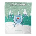 thumbnail image 1 of NUDECOR Throw Blanket 58x80 Inches Happy Little Yeti Cartoon Mascot Character Jumping Up Open Arms Raster Snow Warm Flannel Soft Blanket for Couch Sofa Bed, 1 of 1