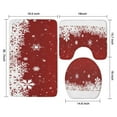 thumbnail image 3 of Red Christmas Snowflake Pattern Bathroom Rugs Sets 3 Piece,Toilet Cover Set,Absorbent Non Slip Bathroom Mats Sets with U-Shaped Contour Rug Toilet Rug Set, 3 of 5