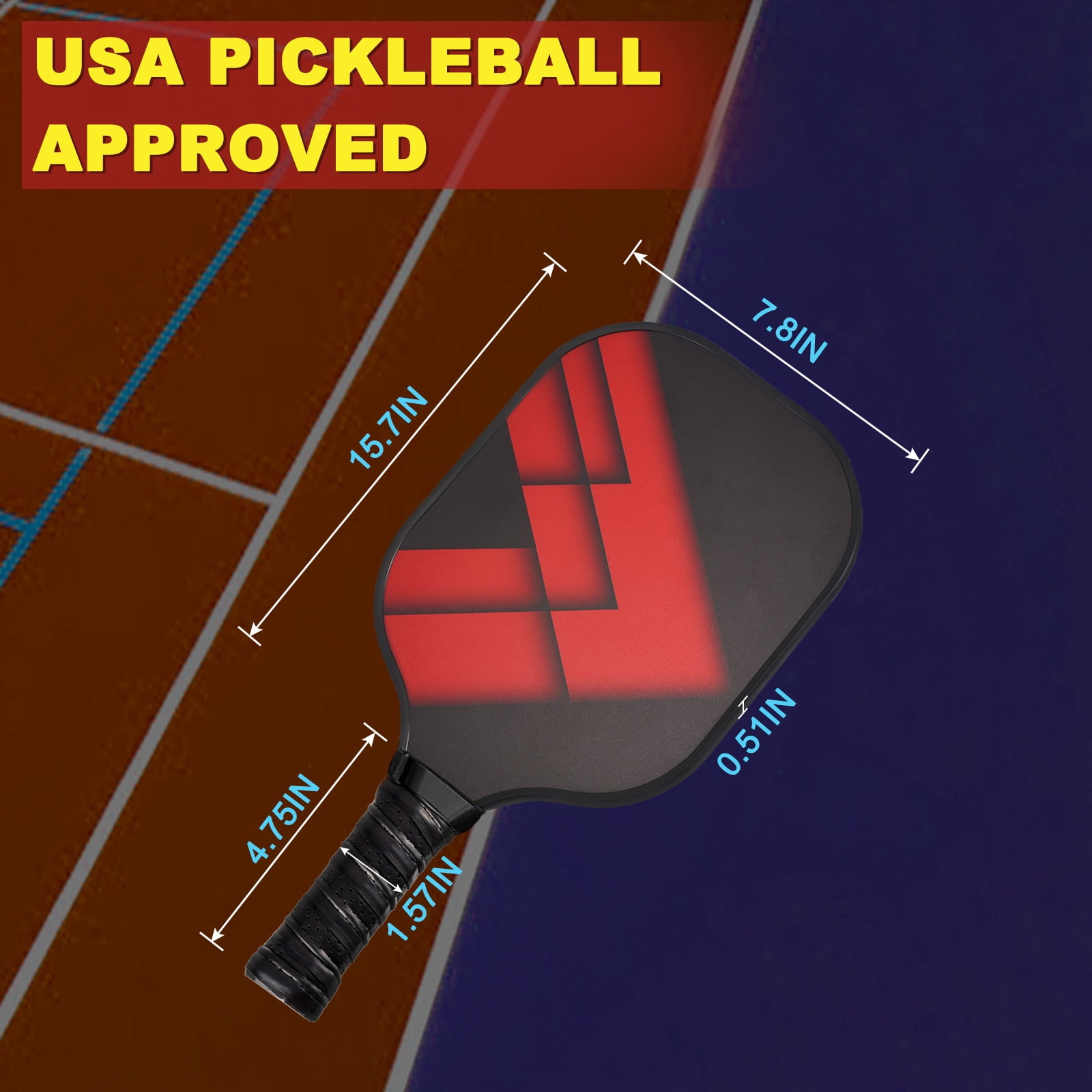 Uxcell Graphite Pickleball Paddles  Pickleball Set Carbon Fiber Surface Honeycomb Core Racket with Protective Cover