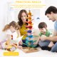 thumbnail image 3 of Montessori Educational Marble Tree Toy Rainbow Music Sounding Trees Wooden, 3 of 9