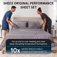 thumbnail image 3 of SHEEX - Original Performance Sheets Set (King/California King) Navy - Cooling Sheets - Moisture Wicking - 1 Flat Cooling Sheet, 1 Fitted Cooling Sheet, 2 Pillow Covers - Wrinkle Free - Sleep Aid, 3 of 8