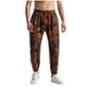 thumbnail image 2 of Pantalones largos para hombre, informales, de moda, con cintura elástica, estampados, parte inferior elástica, pantalones largos de lino y algodón., 2 of 5