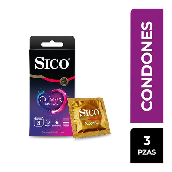 Condones Sico Clímax Mutuo 3 pzas