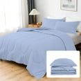 thumbnail image 2 of 3 Piece Luxury Thicker Pattern Comforter Set, 800 TC, 100% Egyptian Cotton, Full/Queen Size Light Blue Solid Color, 2 of 6
