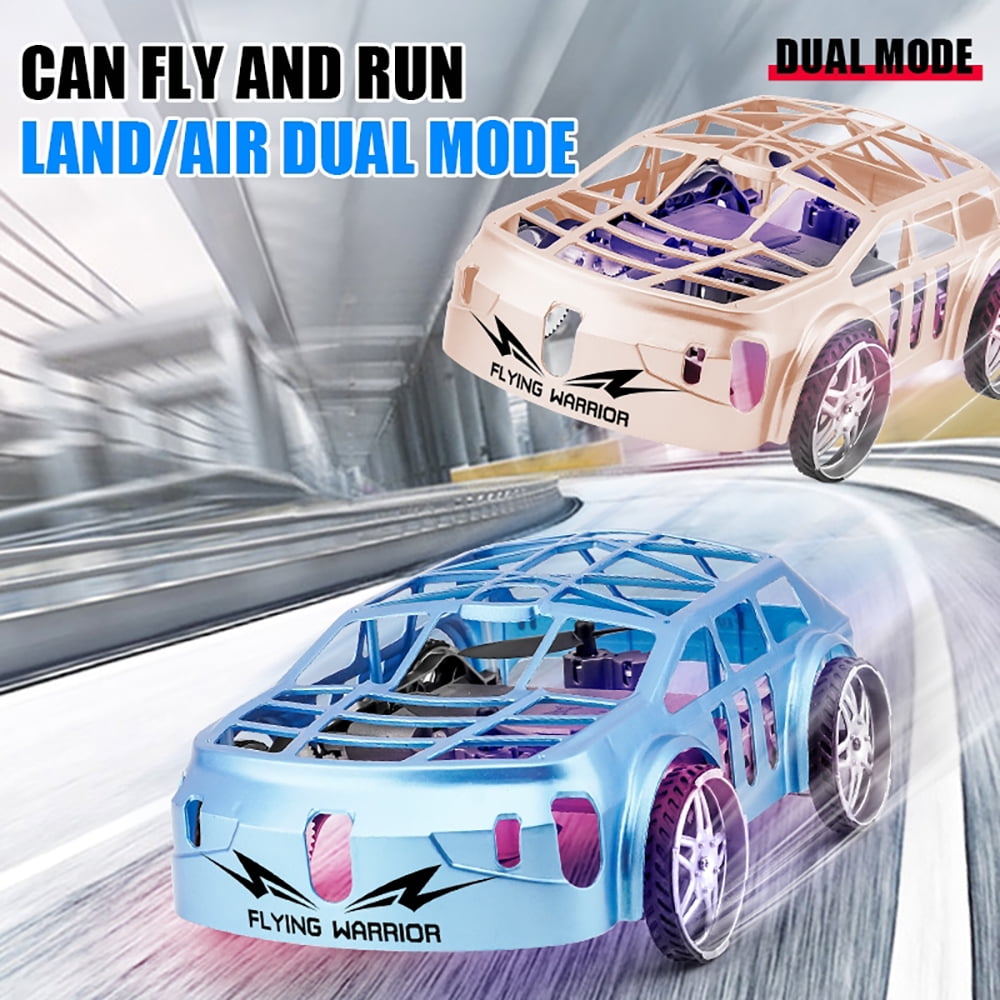 Flying Remote Control Car, 2-in-1 Mini RC Drone & Flying Car with One Key Take Off/Landing, LED Lights for Kids Birthday Gifts