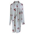 thumbnail image 4 of Camisa de Vestir Irregular Vestido Largo Vestido Impreso Mujeres Vestido de Manga Larga Con Cuello en V Camiseta Irregular Odeerbi ODB112622, 4 of 5