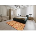 thumbnail image 5 of Ahgly Company Machine Washable Indoor Square Abstract Orange Red Area Rugs, 6' Square, 5 of 7