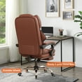 thumbnail image 5 of WXJHL Executive Office Chair PU Leather Comfortable Computer Gaming Chairs with Foot Rest Adjustable Height Desk Chair High Back Reclining Office Chair with Wheels（Brown）, 5 of 6