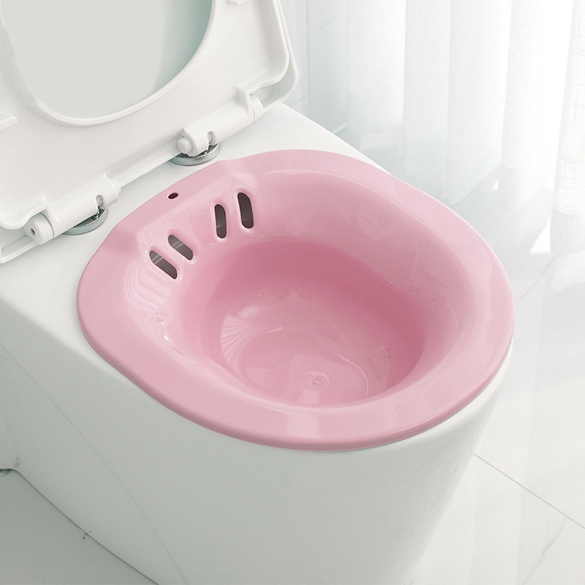 Upgraded Toilet Sitz Bath Tub for Elderly Hemorrhoids Elongated Toilet