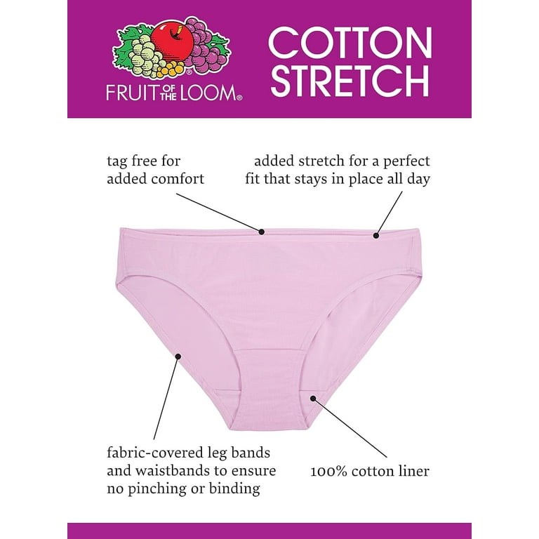 Fruit of the Loom Women's 360 Stretch Comfort Bikini Underwear, 6 Pack 