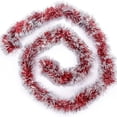 thumbnail image 5 of Christmas Tinsel Garland, Red and White Christmas Tree Garland Decorations, Metallic Tinsel Glitter Twist Garlands, Hanging Streamers for Indoor Xmas Holiday Decor, 1 Pcs, 3.5 In x 6.6 Ft, 5 of 6