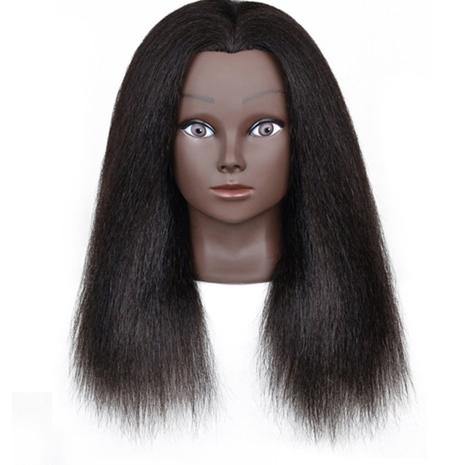 CZFY African American Mannequin Head with 100% Real Hair and