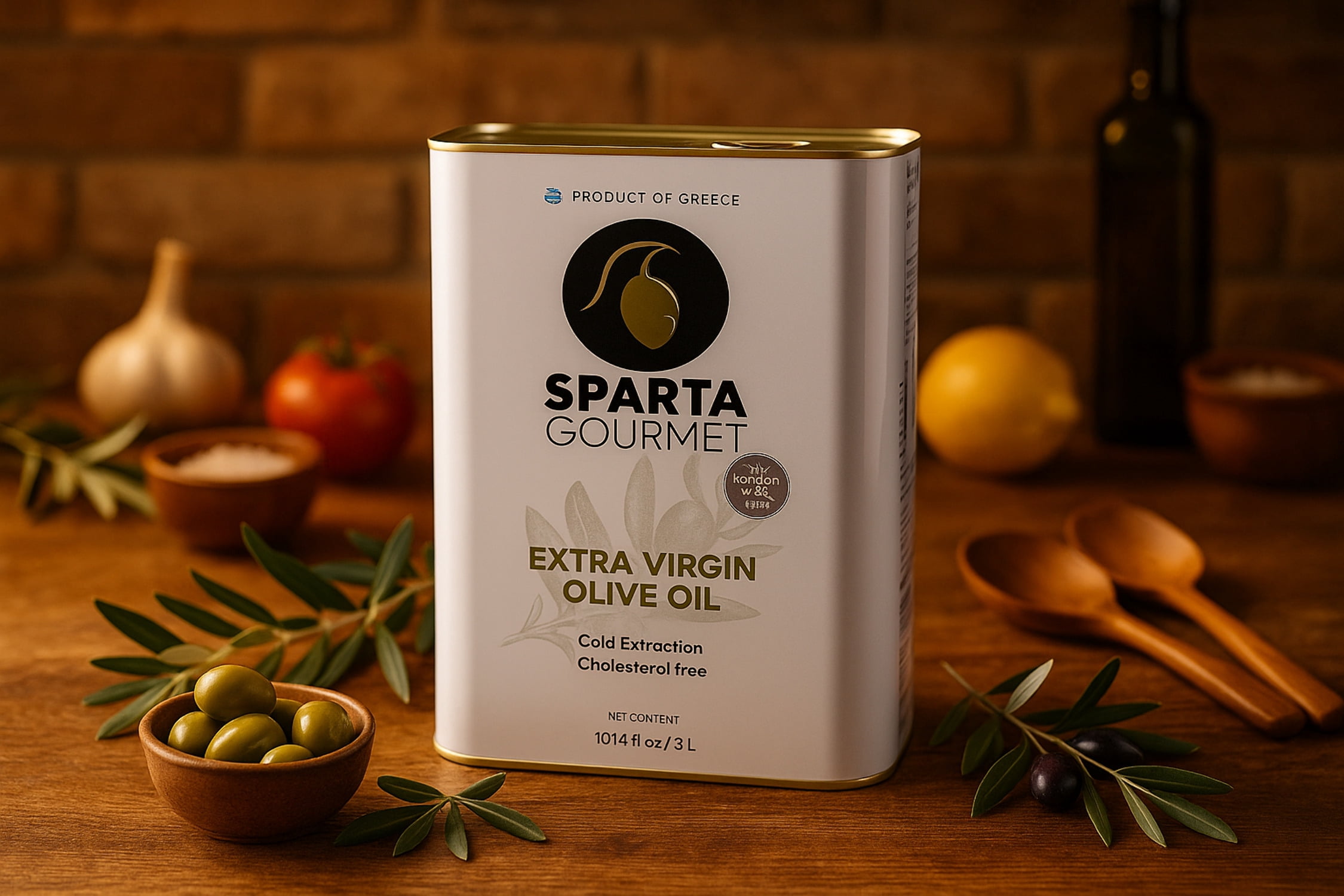 Sparta Gourmet Extra Virgin Olive Oil – Premium Greek Cold-Pressed Olive Oil (101.4 fl oz / 3L)