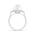 thumbnail image 2 of ANGARA South Sea Cultured Pearl Ring with Trio Diamonds in 925 Sterling Silver for Women | June Birthstone, Birthday, Anniversary, Jewelry Gift for Women | Pearl Ring, 2 of 8
