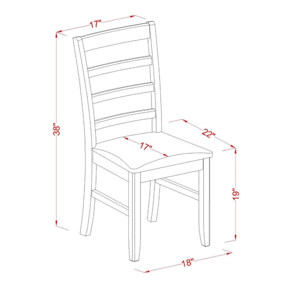 East West Furniture PFC-BLK-C Parfait Dining Linen Fabric Upholstered Solid Wood Chairs