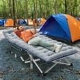 thumbnail image 4 of MOPHOTO Oversized 2PK Folding Camping Cot for Adults, XXL Outdoor Portable Camp Bed with Carry Bag, Oxford Strong Heavy Duty Sleeping Cots with Mattress, 4 of 8