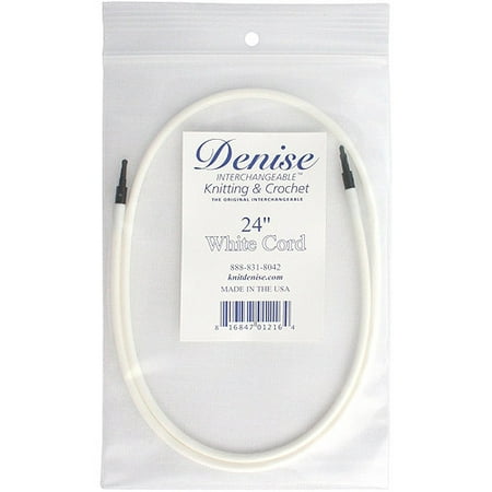 Denise Interchangeable Knit & Crochet Long Cord-24" White