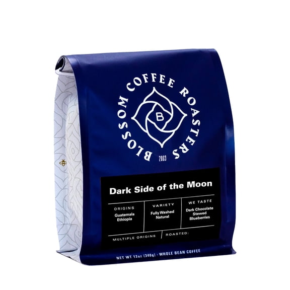 Dark Side of the Moon - Roasted by Blossom Coffee Roasters - Whole Bean Coffee - 12 Ounce Bag