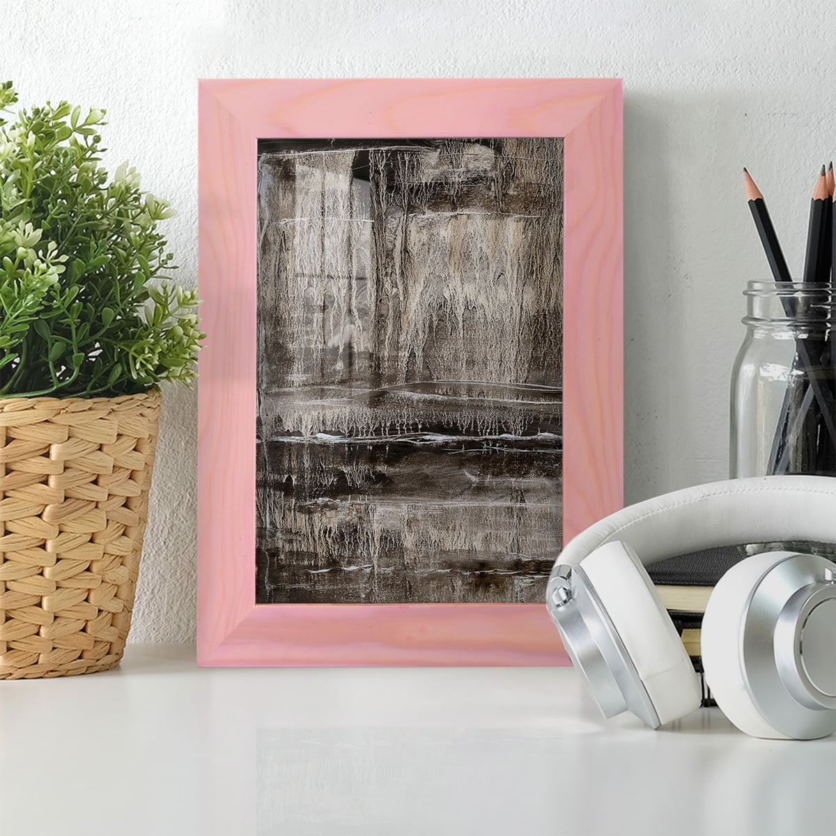 Continuum III -Framed Print w/glass-Sunset Pink