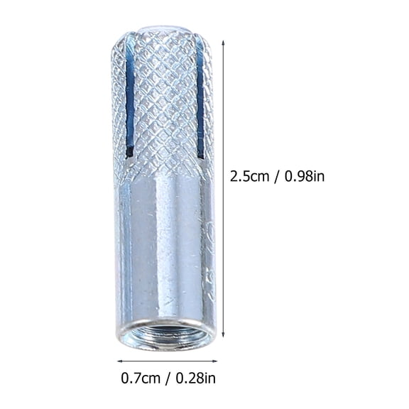 OULII 50Pcs Drop in Assisted Pegs Carbon Steel Concrete Anchor Threaded Bolt for Concrete Walls Silver