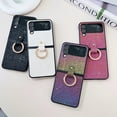 thumbnail image 5 of Nalacover Glitter Case for Samsung Galaxy Z Flip 3, Sparkle Shining Slim Fit Folding Cover with Metal Finger Ring Holder Rugged PC Lens Protection Anti-Scratches Case,White, 5 of 9