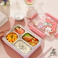 thumbnail image 3 of Sanrio Kawaii Cinnamoroll Lunch Box MyMelody Sweet Anime High Quality 1500ml Large Capacity Food Grade Stainless Steel Bento Box, 3 of 17