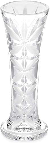 Crystal Clear 6” Tall Bud Single-Rose Patterned Vase Home Bar Office Décor Gift