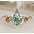 thumbnail image 5 of Kite Shape Natural Moss Agate and Lab-Created Moissanite, Alexandrite Solitaire Engagement Ring in 925 Sterling Silver for Women – Unique, Elegant, and Timeless, 5 of 5