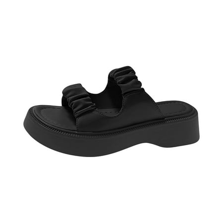 

LUOGENLI Female Women s Sandals Size 8 Summer Summer Walking Style Casual Shoes Women s Sandals Platform Fashion Design Women s Sandals Black Wedge Sandals For Women Closed Toe