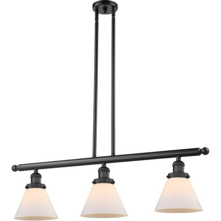 

Matte Black Tone Island Lighting 40 Wide Matte White Cased Glass Steel/Cast Brass/Glass Medium Base LED 3 Light Fixture