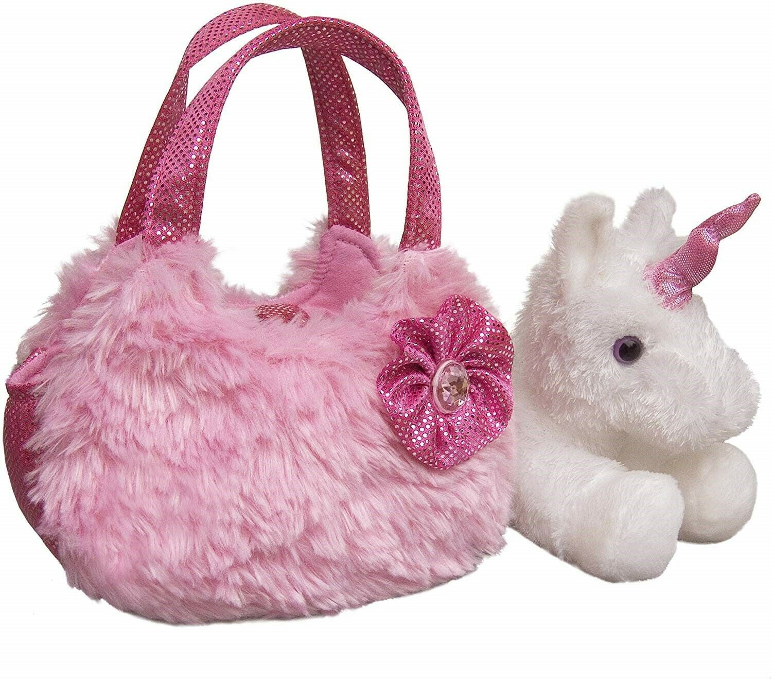 Aurora Fancy Pal Peek-a-Boo Handbag Orchid Unicorn Silver 32858 New 