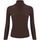 thumbnail image 2 of ZHAOCHENG Suéter de mujer, suave, ajustado, ligero, de manga larga, cuello alto, camiseta interior, sexy, de punto, cálido, de moda, suéter y camiseta interior, 2 of 5