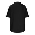 thumbnail image 2 of Aloohaidyvio Hawaiian Shirts for Men Big and Tall,Mens Lapel Button Open And Close Solid Color Shirt Top Short Sleeve Lapel Top/Shirt, Shirts for Men Black M, 2 of 4